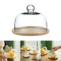 Bambukinė tortinė su kupolu, duonos ekspozicinis padėklas, serviravimo lėkštė, desertinė lėkštė desertų parduotuvei for 2in Cake