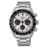 Seiko laikrodis PROSPEX Speedtimer Saulės Chronografas Baltas Juodas 2026 Modelis SBDL125 Sidabrinis & Vyriškas