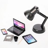 7 vnt. lėlių namelio miniatiūrinis biuro žaidimų rinkinys Mini nešiojamasis kompiuteris Planšetinis kompiuteris Telefonas Lempa Knyga Kavos puodelis Rašiklis Imitacija lėlių nameliui 7pcs sidabras