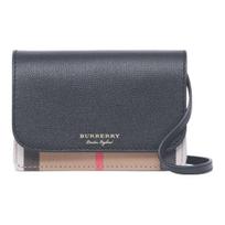 [Naujas leidimas Diržas WOC] Burberry Vintage Klasikinis Patikrintas Medvilnės ir Odos Mišinio Pečių Krepšys Įprastas Moteriškas Stilius Juodas Gift Box Set (Basic Set + Original Box) juoda