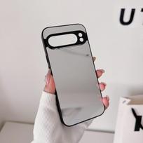 Prabangus makiažo veidrodėlio telefono dėklas, skirtas „Google Pixel 10 9 8 7 6 Pro XL 9A 8A 7A 6A“ smūgiams atsparus juodo krašto madingas veidrodinis galinis dangtelis For Pixel 6A