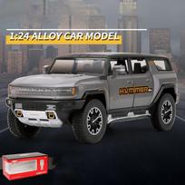 1/24 mastelio EV sunkvežimių lydinio automobilio modelis Nauji energingi visureigių žaislai su garsu ir šviesa Dviejų stilių dovanos vaikams Normal car model pilka