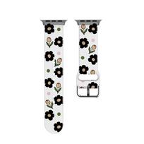 Naujas gėlėtas permatomas silikoninis žiedas Apple Watch apyrankei moterims 10/9/7/ 38mm 40mm 41mm 42mm 44mm 45mm 46mm Dirželis 38mm40mm41mm 42mmS10