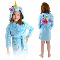 Children's unicorn bathrobe for girls blue pegasus 104 Children's blue pegasus unicorn bathrobe - 5-6 years