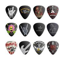 12 vnt. Gitaros mediatorių 0,46 mm 0,71 mm 0,96 mm ABS Premium Mediatoriai Akustinei Elektrinei Gitarai, Bosinei Gitarai, Ukulelei 0.46mm