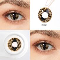 Pseyeche White Cat Eye Cosplay kontaktiniai lęšiai Rudi Leopard Print Cat Eye Kontaktai Helovino kontaktiniai lęšiai Anime Priedai 14.0mm balta