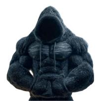 Vyriškas raumenų Hoodie 3D raštas Pūkuotas Puloveris Raumenų ilgomis rankovėmis Šiltas su gobtuvu Džemperis laisvalaikiui, sportui, gatvės mada L