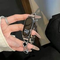 Naujas prabangus keturlapis dobilas metalinis dirželis Xiaomi Band 9/8/NFC Xiaomi 10 For XIAOMi Band 8