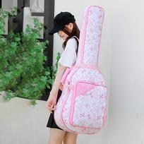 Gitaros dėklas, akustinei muzikai, atsparus dilimui, su šonine rankena, kuprinė juoda