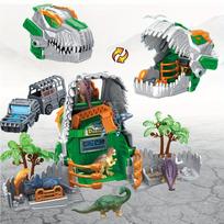 Juros periodo dinozaurų parko žaidimų rinkinys Transformuojama dino bazė Edukacinis žaislas su dinozaurų modeliais Sunkvežimis Medis Narvas Dovana berniukui