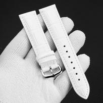 Itin plonas tikros odos laikrodžio dirželis, tinkantis Cartier Santos Tank Solo laikrodžiui, moterims, vyrams, 12–22 mm, žalias, baltas apyrankė 20mm