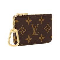 LOUIS VUITTON klasikinė monogramos grandinėlė kompaktiška ir nešiojama Monogramos padengtas drobės raktų ir monetų dėklas moteriškas stilius rudas One Size-Box(Basic Set+Box) ruda