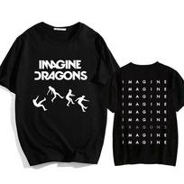 Imagine Dragons Loom Tour 2026 Marškinėliai Trumpomis Rankovėmis Medvilniniai Vyrams Moterims Per dideli Marškinėliai Aukštos Kokybės Minkšti Unisex Gatvės apranga Hip Hop Mada 4XL