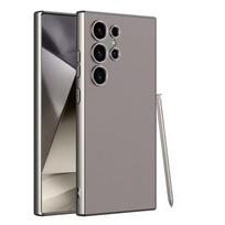 Metališkos lako odos S24Ultra telefono dėklas Samsung Galaxy S23 S24 S25 Ultra kietas PC korpusas prabangus odinis apsauginis dangtelis Samsung S25 Ultra juoda