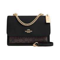 Coach Klare 22 spaudžių atsegimas lydinio spalvos firminis logotipas dengto audinio paštininko krepšys mažas dydis moteriškas stilius riešuto medžio sujungtas juodas Basic Set (Bag+Dust Bag) juoda