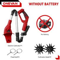 ONEVAN Belaidis 1600W elektrinis kultivatorius, sodo kultivatorius, vejapjovė, belaidis aeratorius, sodo įrankis Makita akumuliatoriaus jungčiai No Battery