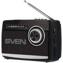 Speaker SVEN SRP-155, black (3W, Bluetooth, FM/AM/SW, USB, microSD, flashlight, battery)
