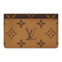 LOUIS VUITTON klasikinis monogramomis margintas vintažinis minimalistinis padengto audinio kortelių dėklas ir rankinė moterims ruda One Size-Basic Set (Bag+Dust Bag) ruda
