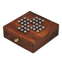 Stalo žaidimas Solitaire Metal Balls karoliukai su saugojimo dėžute Solitaire medinis kinų žaidimas