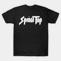 Men Black Print T-shirt Spinal Tap No-Cut Transfer Paper Print Cotton Tshirt XL juoda