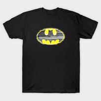 Men Black Print T-shirt Batman Logo No-Cut Transfer Paper Print Cotton Tshirt L juoda