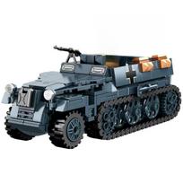 Antrojo pasaulinio karo WW2 Armijos Kariniai Kareiviai Šarvuotas Pusiau vikšrinis Pagrindinė Stotis Tankas Statybiniai Blokeliai Plytos Modelis PASIDARYK pats Surinkimo Žaislai Vaikams