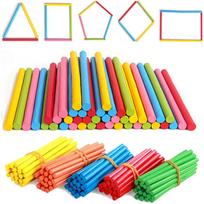100 vnt. spalvingų bambukinių skaičiavimo lazdelių Matematikos Montessori mokymo priemonės Skaičiavimo strypai Vaikams ikimokyklinio amžiaus Matematikos mokymosi žaislas Dovana