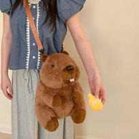 Marmot pliušinis kuprinė Kawaii kapibara per petį pliušinis krepšys miela animacinio filmuko pliušinė lėlė madingos Kawaii kuprinės moterims