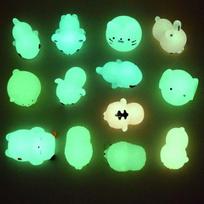 5-50 vnt. NAUJI šviečiantys Kawaii žaislai Mieli gyvūnėliai Antistresiniai Deimpresiniai Mochi žaislai Minkšti lipnūs Squishi Streso mažinimo Juokingi dovanų žaislai