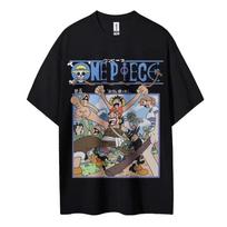 Vienas Gabalas Animacijos Atvirukai Luffy Usopp Spausdinimas Vyriški Ir Moteriški Vasaros Mados Kvėpuojantys Gatvės Trumpomis Rankovėmis Marškinėliai 4XL