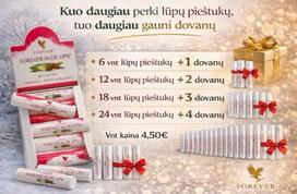 24 vnt lūpų pieštukų + 4 DOVANŲ Forever Aloe Lips