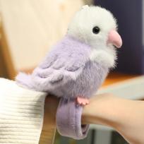 Netoksiškas 4 colių imitacinis papūgos pliaukštelėjimo apyrankės pliušinis žaislas, kimštas žalias papūgos lėlės, kawaii mažo paukščio raktų pakabukas, minkštas pliušinis žaisliukas, dovana 10cm