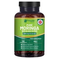 Grynas moringas 4000mg - 120 veganiškų kapsulių su juodaisiais pipirais