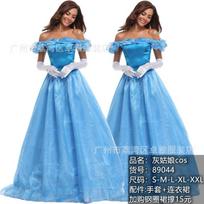New game uniform cosplay Cinderella costume blue princess costume Halloween queen costume S mėlyna