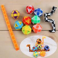 1/3/6Pcs/sets Folding Magic Snake Ruler Puzzle Antistress Cube Educational Toy Kids Birthday Party Favors Bags School Reward