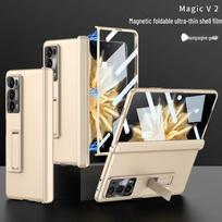 Available for Honor Magic V2: Magnetic Hinge, Ultra-Thin Frosted Hard Shell Protective Case with Huawei V2 Bracket - Simple & Stylish Magic V2