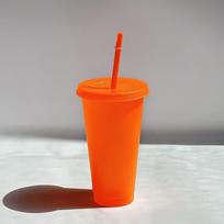 5/10 vnt. 24oz puodeliai su dangteliais ir šiaudeliais Daugkartiniai plastikiniai puodeliai Ledo kavai Didelis vandens butelis Vakarėliui Šaltas puodelis Vasaros gėrimų indai 5 pcs