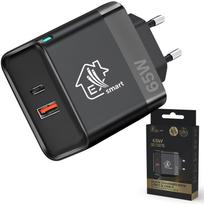 Extralink Smart Life 65W GaN Fast Charger, USB-C, USB-A