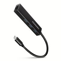 Axagon HMC-GL3A USB-C-Hub 3x USB-A Gbit-LAN schwarz USB 3.2 Gen 1 (3.1 Gen 1) Type-C 5000Mbit/s Black