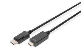 Adapter cable Displayport 1.2 with interlock 4K 60Hz UHD Typ DP/HDMI A M/M black 3m