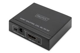 Digitus HDMI Splitter - 1x2 - 4K / 30 Hz - HDMI - 2x HDMI - 1.4b - 3840 x 2160 Pixel - Schwarz - Metall (DS-45340)