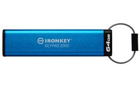 KINGSTON 64GB USB-C IronKey Keypad 200C FIPS 140-3 Lvl 3 Pending AES-256