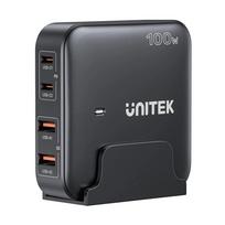 GaN network charger - Unitek P1229ABK01-EU | 100W 2x USB-C 2x USB-A