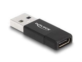 Delock - USB-Adapter - USB Typ A (M) zu USB-C (W) - USB 3.2 Gen 2 - 5 V - 3 A - Schwarz