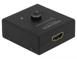 DeLock HDMI 2 - 1 bidirectional 4K 60 Hz compact - Retail Box - Video/Audio-Schalter - 2 x HDMI - Desktop (64072)