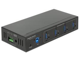 DeLock External Industry Hub 4 x USB 3.0 Type-A with 15 kV ESD protection - Hub - 4 x SuperSpeed USB 3.0 - wandmontierbar - Gleichstrom