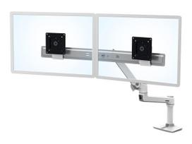 ERGOTRON LX Dual Direct Monitor Arm in Weiß - Monitor Tischhalterung mit patentierter CF-Technologie für 2 Bildschirme bis 68,60cm (27) , 33cm Höhenverstellung, VESA Standard und