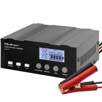 Qoltec 52491 Intelligent Microprocessor Charger 12V | 12.6V | 24V | Battery Charger with Repair Function for AGM, GEL, LiFePO4 Batteries | LCD