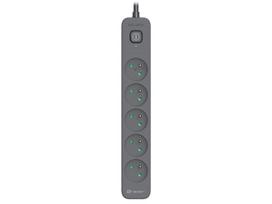 Power Line+ 5m Graphite surge protector power strip (5 sockets)