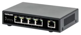 Intellinet 5-Port Gigabit Ethernet PoE+ Switch, Four PSE PoE Ports, IEEE 802.3at/af (PoE+/PoE) Compliant, PoE Power Budget up to 62 W, Desktop Format